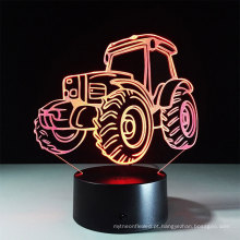 Interruptor de toque 3D LED luz da noite 7 cor mudando trator do carro modelo 3d lâmpada